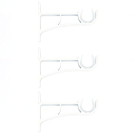 ANCLLO Single Hole Curtain Pole Bracket Bracket for Bedroom, Living Room, Dining Room, Office or Kitchen, Pack of 3 (White)