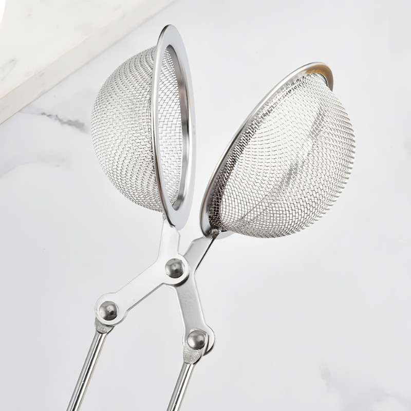 Stainless Steel Mesh Tea Ball Infuser with Handle, Fine Strainer