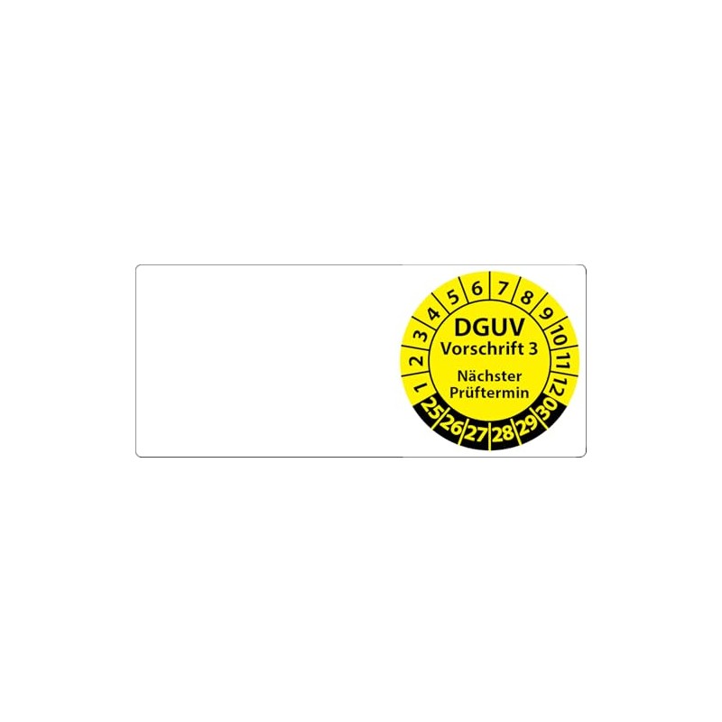 Cable Test Badges DGUV Regulation 3 Next Test Date 70