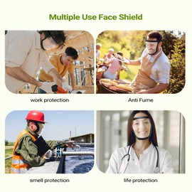 TRIrunpdl 2 Pack Clear Full Safety Face Shield for Adults Women Men, Adjustable & Reusable Super Protective Face Shields with Super Lightweight, High-Definition, Anti-Fog