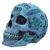 Nemesis Now Aqua Blue Traditional, Tribal Tattoo Fund Skull, Polyresin,