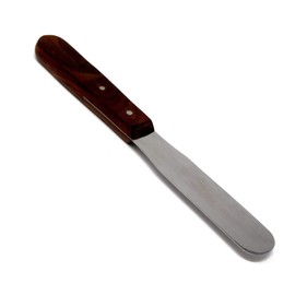 A2Z-WHS4 Stainless Steel Lab Spatula with Wooden Handle, 4" Blade, 0.62" Blade Width, 8" Total Length