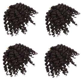 Minkissy 4pcs Synthetic Crochet Braids Spring Hair Extensions Fluffy Curly Boho Braids Crochet Hair Extensions Curly Braiding