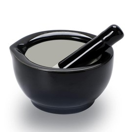Mortar and Pestle Set, Ceramic Stoneware      Set (3.2 Inch-Black) - Colour: Turquoise