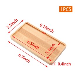 Rectangular Bamboo Tray – 6.9” × 3.5” Outer Size, 6.5” × 3.1” Inner Size, Natural Decorative Organizer for Bathroom, Vanity, Toilet Tank Top, Desk, Entryway or Kitchen Use.