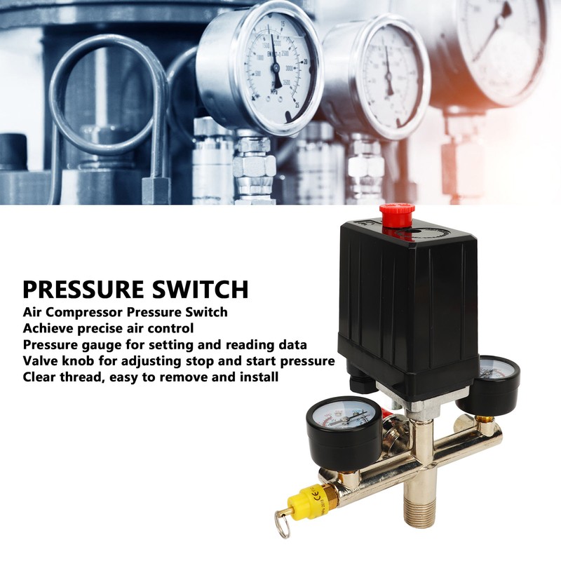 Air Compressor Pressure Switch Dual Regulator Automatic Pressure Control Valve
