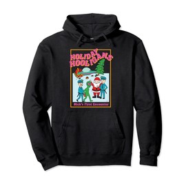 Holiday Hooligans Nick's First Encounter Funny Christmas Pullover Hoodie, black