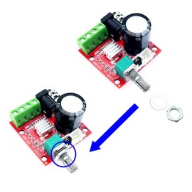 JZK DC 12V 2 Channels Stereo Audio Power Amplifier Module Output 2x10W/2x15W D-Class with 3.5mm Stereo Input Jack