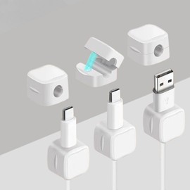 DEVENTORZ Set of 6 Magnetic Cable Clip Organizer Cable Holder Stickable Office Desk Home Desktop Wall Night Table Wiring Organizer Cable Holder Applicable Power Cord Mouse Line Headphone Cable