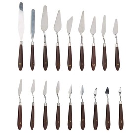 Herramienta de paleta de espátula de acero inoxidable de 18 piezas herramienta de pintura al óleo raspador de pintura al óleo pala de pintura al óleo suministros de arte al óleo conjunto(18Pcs)