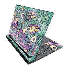 MightySkins Glossy Glitter Skin for Alienware M17 R3 (2020) & M17 R4 (2021) - Eyes and Teeth | Durable High-Gloss Glitter Finish | Easy to Apply and Change Style | Made in The USA