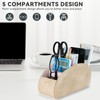 molshine Remote Control Holder with 5 Compartments,Pu Leather Office Organization