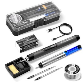 Daakro Wireless Soldering Iron Set - Soldering Iron Set with Stand, Wireless Soldering Tips and Soldering Stand with Adjustable Temperature (Grey)