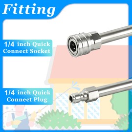 POWER TOWN Pressure Washer Wand, Stainless Steel Body and Fitting, Upgrade Extension Wand for Power Washer, 1/4 Inch Quick Connect, 17 Inch, 2 Pack
