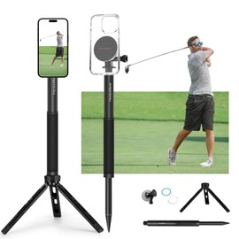PrecisionMaster Golf Tripod & Monopod, Magnetic Golf Film Stick with Remote Control 52" Adjustable Aluminum, Golf Swing Training Aid Compatible with Mag-Safe Android Phones