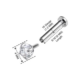 KJM Fashion Labret Monroe Steel Inner Thread 1.2 mm 16 g Earrings Pack of 2