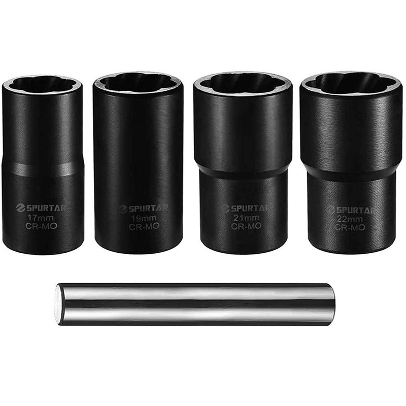 CENPEK 5Pcs Twist Socket Set,1/2 Inch Drive Damaged Bolt Remover,