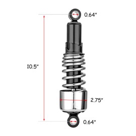 WSays Rear Shocks 10.5 Inch Lowering Kit Preload Adjustable Compatible with Harley Sportster 883 1200 1988-2003 and 2004-2022 Chrome
