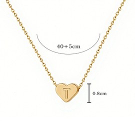 Nimteve Initial Necklace for Women Dainty Necklace Initial Letter Necklaces Heart Necklace for Women Letter Pendant Charm (Letter E, Gold)