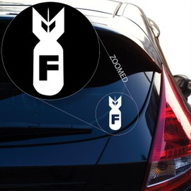 Yoonek Graphics F Bomb Funny Decal Sticker for Car Window, Laptop and More. # 557 (4" x 1.4", White)