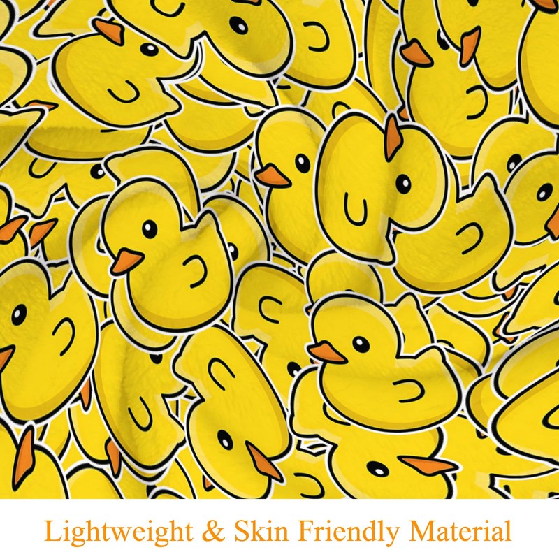 JOOCAR Cute Rubber Duck Throw Blankets Yellow Cartoon Ducks Throw