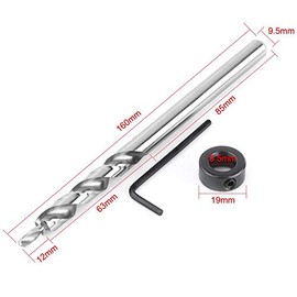 Broca helicoidal de reemplazo de paso con cuello de tope de profundidad de vástago redondo de 3/8"para trabajos en madera, Juego de Brocas de Avellanado Brocas Avellanadoras Broca