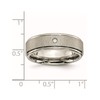 Chisel Titanium Brushed/Polished 0.05Ct. Diamond Rounded Edge Band (Width=7)