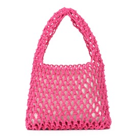 EVEOUT Woven Clutch for Women Girl Small Crochet Tote Handbag Summer Knitted Mesh Beach Purse Bag for Holiday