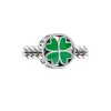 Good Luck Lucky Round Irish Shamrock Enamel Green Heart Clover