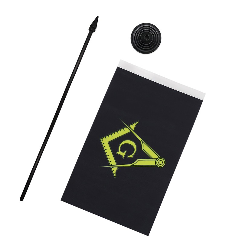 AZ FLAG - Freemasonry Black Table Flag 8.25 x 5.5
