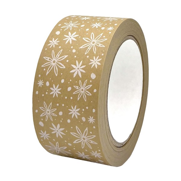 INKKIN Christmas Star and Snowflake Pattern Packing Tape (50mm)