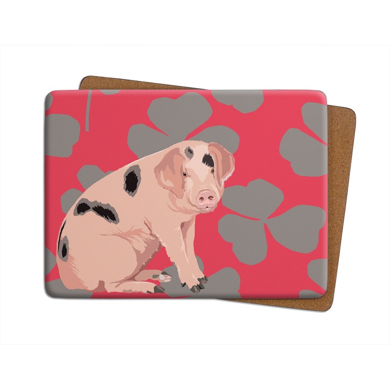 Leslie Gerry Animal Placemats Set of 4 Cow Horse Rooster