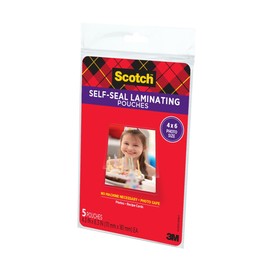 Scotch Self-Sealing Laminating Pouches, 9.5 Mil, Photo Size, 4 3/8 x 6 3/8 Inches, 5-Pack – Easy-to-Use, Durable, Clear Lamination for Photos and Documents