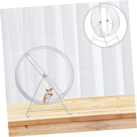 FOMIYES Running Toy Silent Chinchilla Wheel Hamster Exercise Toy Small Animal Plaything Pet Toy White Iron Craft 32 Inches