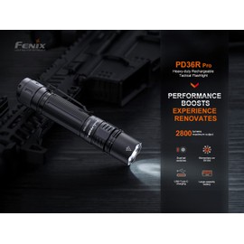 Fenix PD36R Pro 2800 Lumen USB Rechargeable LED Tactical Flashlight with EdisonBright Charging Cable Carry case Bundle