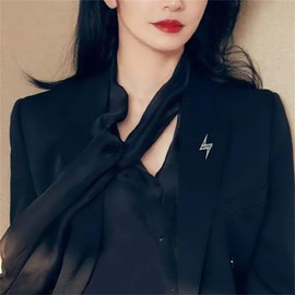 Rhinestone Lightning Bolt Brooch Pins Gold Silver Plated Dainty Thunder Flash Sparkly Crystal Cubic Zirconia Lapel Pins for Women Men Hip Hop Dress Suit Badge Clothing Fashion Jewelry Accessories