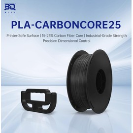 BIQU CarbonCore25 PLA 3D Printer Filament 1.75MM 1KG (2.2lbs) for Most FDM 3D Printers, 15-25% Carbon Fiber Core Industrial-Grade Strength (Black)