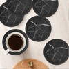 Set of 4 Black Silicone Coasters, Double-Sided Absorbent Felt &