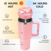 Labulabla 40oz Stainless Steel Insulated Tumbler with Flip Straw, 2-in-1
