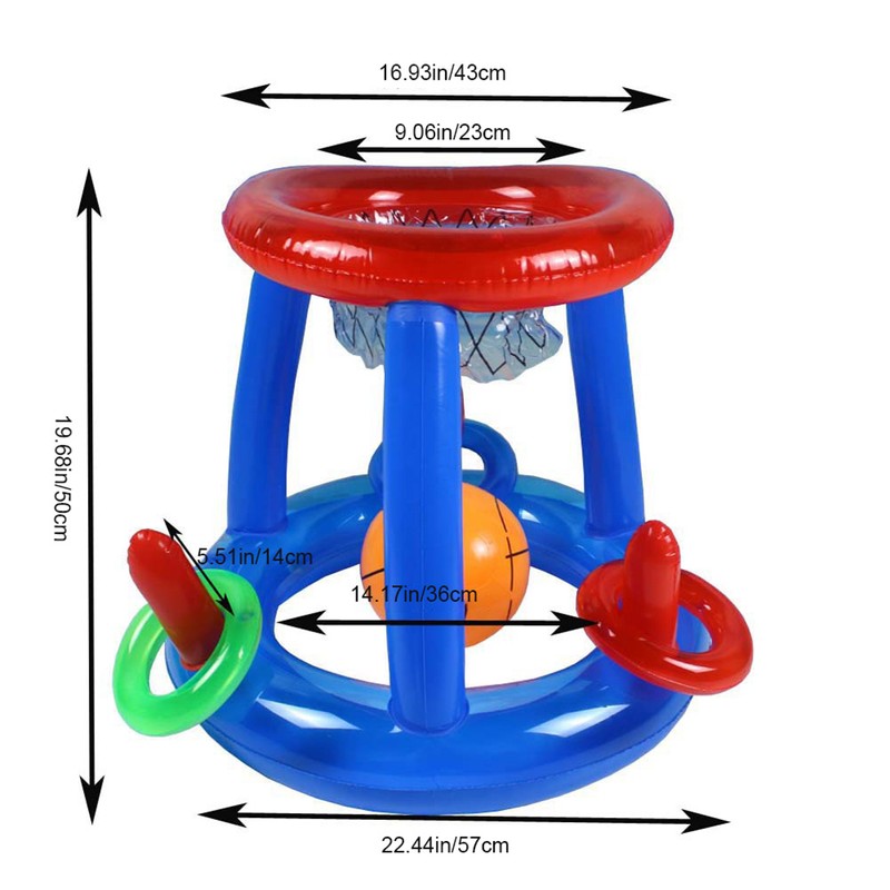 Pool Toys Pool Basketball Hoop Throwing Ring Set Inflatable Floating