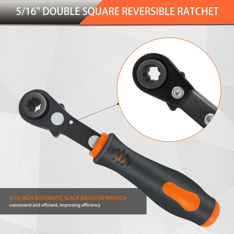 AKSOVA 2 PCS Slack Adjuster Tools, 5/16'' Ratcheting Wrench Automatic