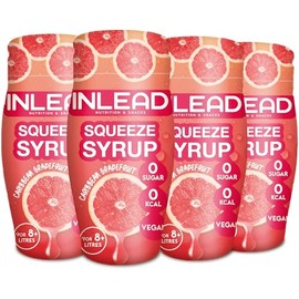 INLEAD - Squeeze Syrup | Calorie Free Taste Kick for Water with Intense Fruit Variety | No Sugar & No Calories | for up to 8 Litres - 65 ml (4 x 65 ml, Caribbean Grapefruit)