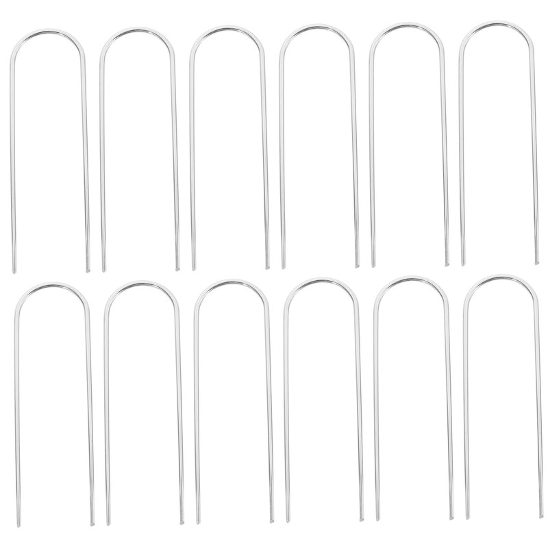 VILLFUL 12pcs U Shaped Garden Ground Stakes for Tents Trampolines
