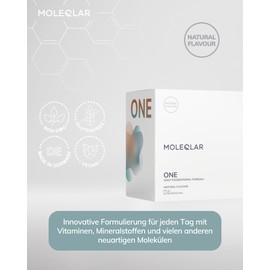 MoleQlar ONE Komplex 30 Sachets - All in ONE Foundational Formula - Supplement mit Longevity Molekülen, Vitaminen und Mineralstoffen - Zitrone, Natural, Matcha-Kokos (30 Sachets, Geschmacksneutral)