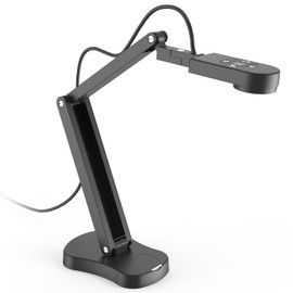 Gawervan USB Document Camera, 8MP Document Camera School for Teachers with Microphone, LED Light with 3 Levels, Reverse Image Top and Bottom, Left and Right for Learning, Video Recording