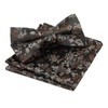 Alizeal Mens Floral Pattern Pre-tied Bow Tie, Pocket Square and