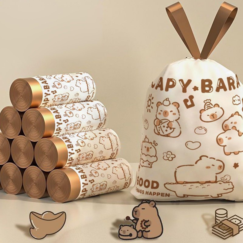 Drawstring Trash Bags | Capybara Cute Kitchen Garbage Bags,Capybara Design