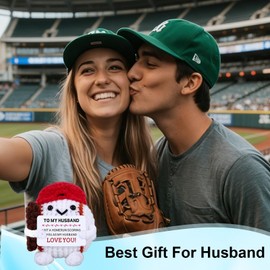 Baseball Crochet Doll Husband Gifts from Wife - 2 Years Anniversary Cotton Gifts for Husband 2nd Anniversary Wedding Gift for Him Birthday Sweetest Day Valentines Christmas Baseball Stocking Stuffers