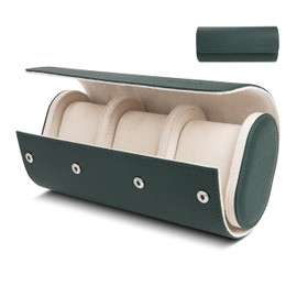 MINOIC Uhrenbox - Kunstleder-Uhrenrolle - Uhren-Reiseetui - Uhren-Aufbewahrungsbox für 3 Uhren - Herren-Uhrenbox-Organizer - Herren-Uhrenbox - Uhrenbox - Uhrenetui - Watch Case- Watch roll