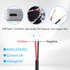 GINTOOYUN 2PCS 2Pin Extension Cable USB C Female Plug Bare